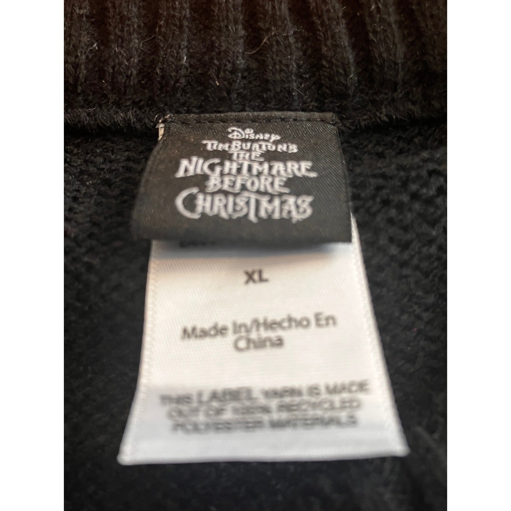 Disney Nightmare Before Christmas Jack Skellington Ugly Holiday Sweater XL Black - Picture 3 of 7